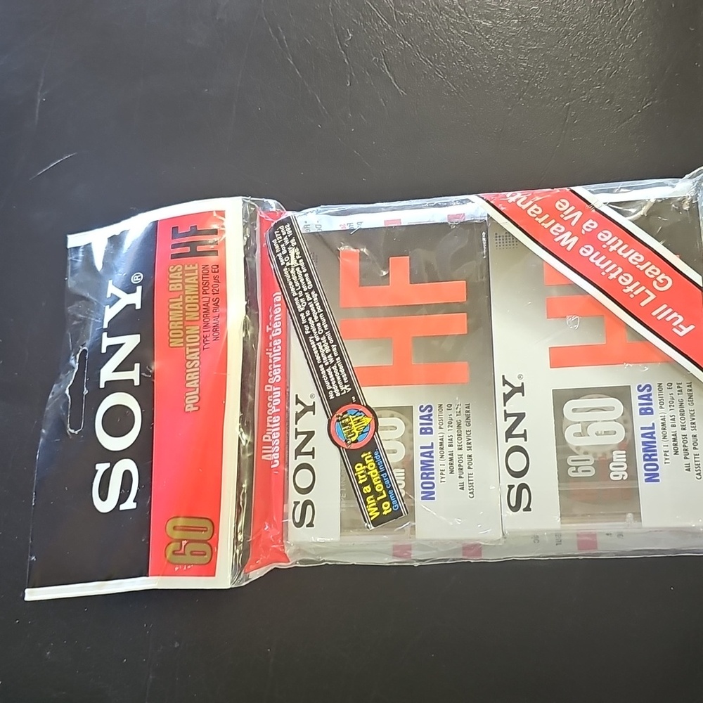 Sony HF Type‎ I Normal Bias Recording Blank Cassette Tapes 60 min (2 Pack) NIP